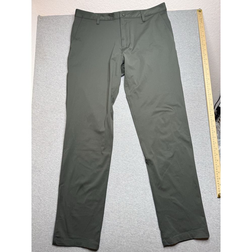 Rhone Commuter Slim Pant Mens 36x33 Green Flex-Knit Performance Trousers